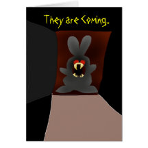 Vampire Bunny at Door Greeting Card