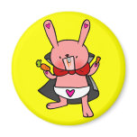 Vampire Bunny Doodle Art Magnet