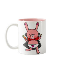 Vampire Bunny Doodle Art Mug mugs