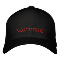 Vampire Cap / Hat embroidered hats