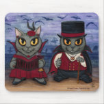 Vampire Cat Couple Gothic Cemetery Fantasy Art Mou mousepads