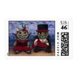 Vampire Cat Couple Gothic Cemetery Fantasy Art Pos stamps