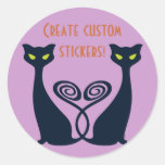 Vampire Cat With Green Eyes Duo Sticker