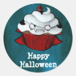 Vampire Count Cup Cake -custom text- Round Stickers