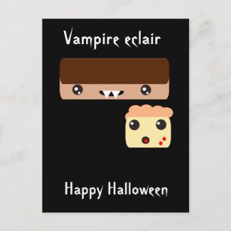 Vampire eclair &quot;Happy Halloween&quot; Post Cards