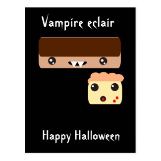 Vampire eclair "Happy Halloween" Post Cards