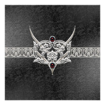 Vampire Goth Faux Leather Jeweled Wedding Custom Announcements