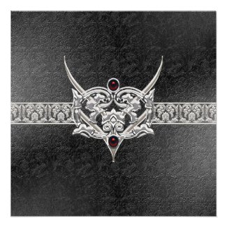 Vampire Goth Faux Leather Jeweled Wedding Custom Announcements