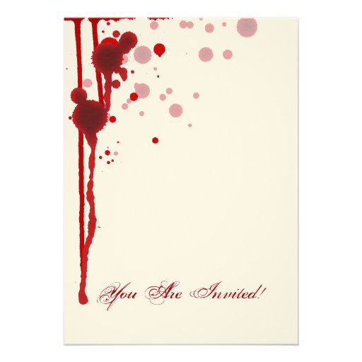 Vampire Halloween Bridal Shower Fake Blood Red Custom Announcements