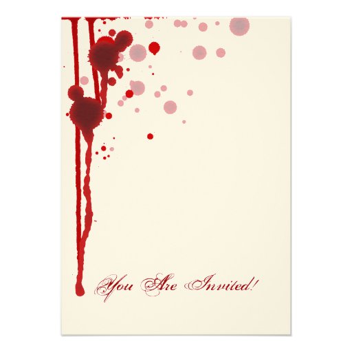 Vampire Halloween Bridal Shower Fake Blood Red Invitations
