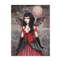 Vampire Halloween Gothic Fairy Postcard by robmolily Vampire Halloween Gothic Fairy Postcard
