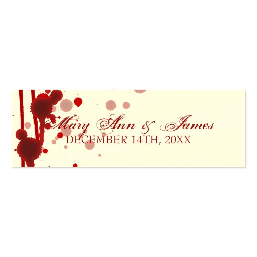 Vampire Halloween Wedding Favor Tag Fake Blood Red Business Card (front side)