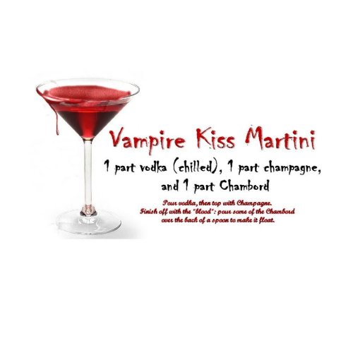 Vampire Kiss Martini Drink Recipe card