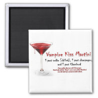 Vampire Kiss Martini Drink Recipe Fridge Magnet