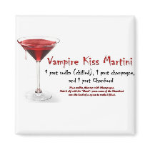 Vampire Kiss Martini Drink Recipe Fridge Magnet