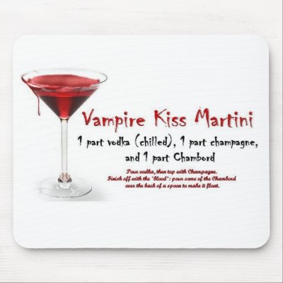 Vampire Kiss Martini Drink Recipe Mouse Pad by VampOut