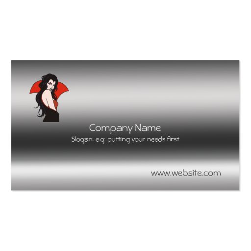 Vampire Lady on metallic-look template Business Card