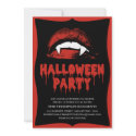 Vampire Lips Halloween Horror Party Invitations
