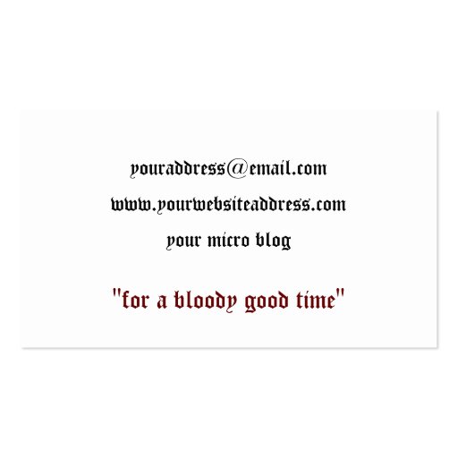 Vampire Master Bloody Business Card (back side)