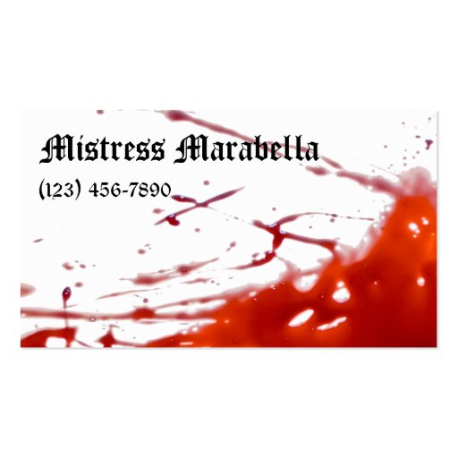 Vampire Mistress Bloody Business Card (front side)