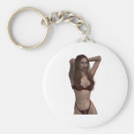 Vampire Pinup Burgundy Bikini Keychain