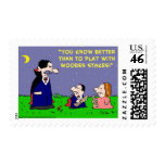 VAMPIRE PLAY WITH WOODEN STAKES STAMP