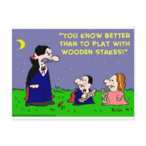 VAMPIRE PLAY WITH WOODEN STAKES postcards