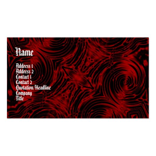 Vampire Red Gothic Business Card (front side)