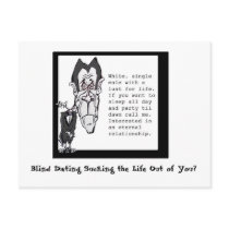 Vampire singles classified, Blind Dating Suckin... postcards by sketchybiz Vampire singles classified, Blind Dating Suckin... postcards