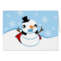 Vampire Snowman Greeting Cards