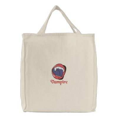 Vampire teeth canvas bags by mike3488