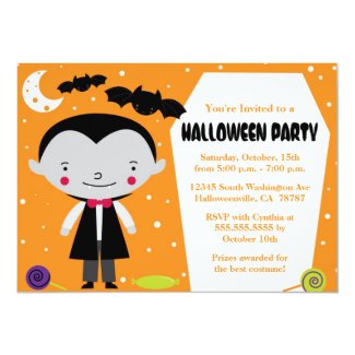 Vampire tombstone Halloween Costume Party Invite