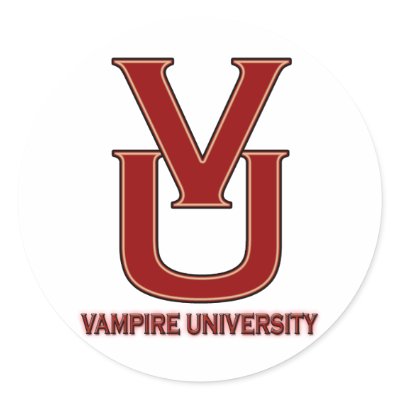 VAMPIRE UNIVERSITY STICKER by dgpaulart