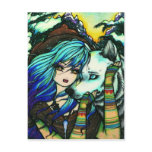 Vampire Werewolf Snow Fantasy Fairy Art Postcard Vampire Werewolf Snow Fantasy Fairy Art Postcard