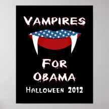 Vampires for Obama Fun Halloween Poster