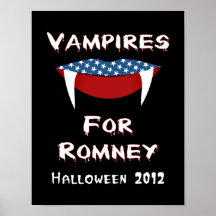 Vampires for Romney Fun Halloween Poster