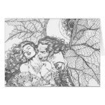 Vampire's Kiss by Al Rio - Vampire and Woman Art Greeting Card