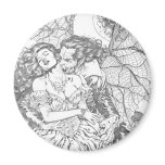 Vampire's Kiss by Al Rio - Vampire and Woman Art Refrigerator Magnets