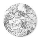 Vampire's Kiss by Al Rio - Vampire and Woman Art Magnet