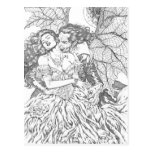 Vampire's Kiss by Al Rio - Vampire and Woman Art Post Cards