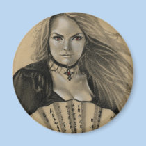 Vampiress Dia de los Muertos Magnet
