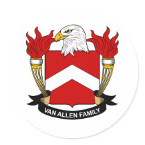 Van Allen Family Crest stickers by coatsofarms Van Allen Family Crest stickers
