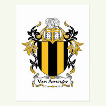 Van Ameyde Family Crest Postcard