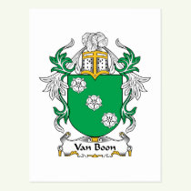 Van Boon Family Crest Postcard
