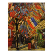 Van Gogh; 14th of July Celebration in Paris Invitations