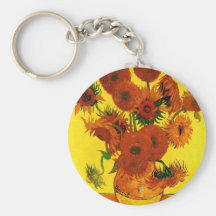 Van Gogh 15 Sunflowers Key Chain