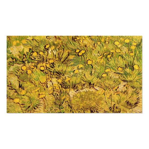 Van Gogh A Field of Yellow Flowers, Vintage Art Business Card Templates (back side)