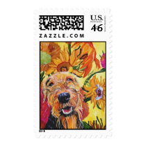 Van Gogh Airedale Postage