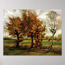 Van Gogh Autumn Landscape Four Trees (F44) Print