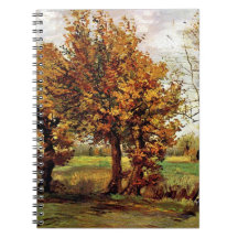 Van Gogh - Autumn Landscape With Four Trees Spiral Notebook